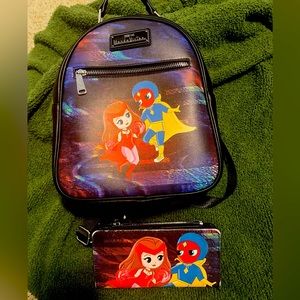 Loungefly Wanda Vision backpack and wallet bundle